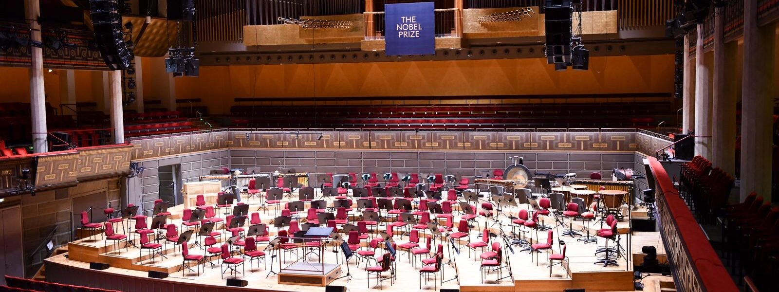 Interior del Konserthuset de Estocolmo, sede de la ceremonia de entrega del Premio Nobel.